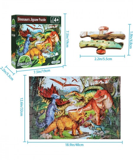 Puzzles for Kids Ages 4-8 6-8 8-10 100 Piece Big Dinosaur Floor Jigsaw Puzzles for Kids Children Educational Puzzles Toys for...