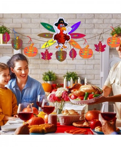 65 Pieces Thanksgiving Turkey Craft Kit Thanksgiving Crafts for Kids Fall Activities for Kids Turkey on The Table Assorted Th...