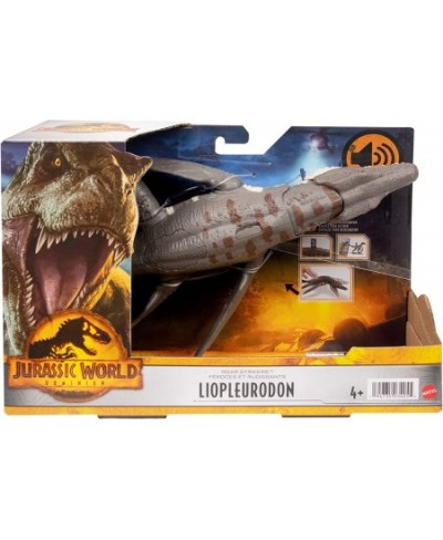 Jurassic World Dominion Roar Strikers Liopluerodon Aquatic Dinosaur Action Figure with Attack Motion and Sound Toy Gift with ...