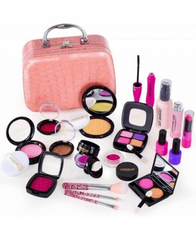 19 Pieces Pretend Makeup Toys for Girls Pretend Play Makeup Kit(Not Real) with Cosmetics Bag Birthday Gifts for Toddler Age 3...