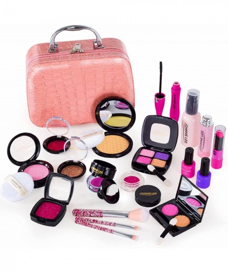 19 Pieces Pretend Makeup Toys for Girls Pretend Play Makeup Kit(Not Real) with Cosmetics Bag Birthday Gifts for Toddler Age 3...