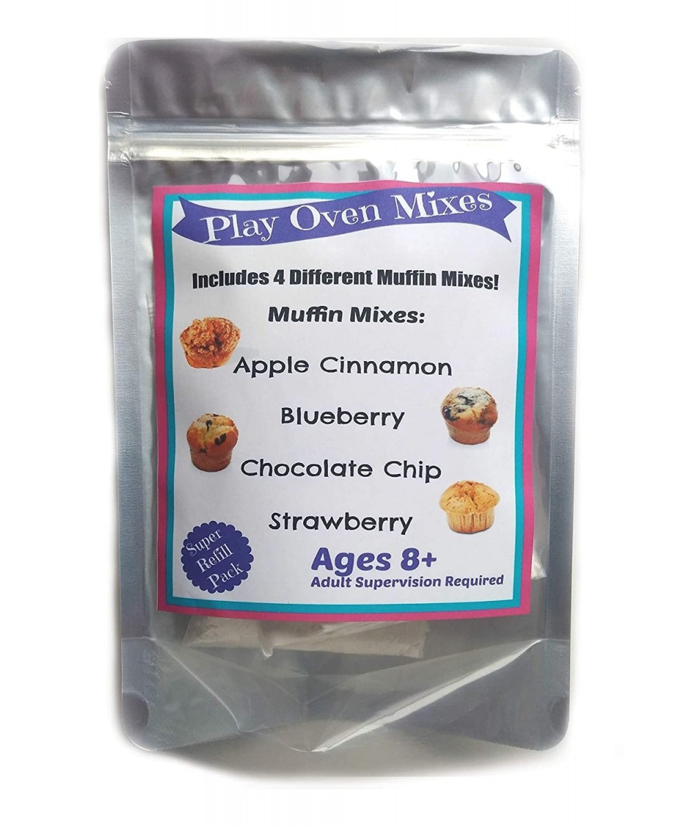 Children's Easy to Bake Oven Mixes Play Toy Real 4 Muffin Super Pack Refill Kit Apple Cinnamon Blueberry Chocolate Chip Straw...