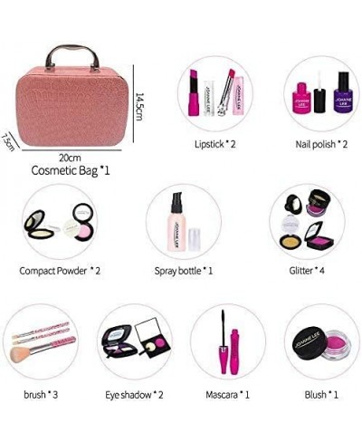 19 Pieces Pretend Makeup Toys for Girls Pretend Play Makeup Kit(Not Real) with Cosmetics Bag Birthday Gifts for Toddler Age 3...