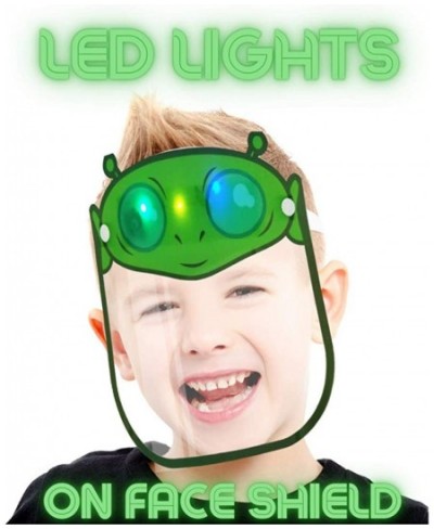 LED 3 Pack Character Animation Design Face Shield for Kids with LED Light - Clear Visor with Comfortable Elastic Band and Spo...