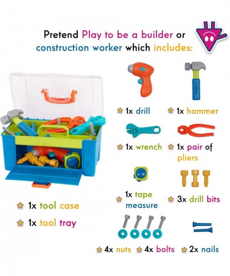 – Busy Builder Tool Box – Durable Kids Tool Set – Pretend Play Construction Tool Kit for Kids 3 years+ (20-Pcs) $38.73 - Toy ...