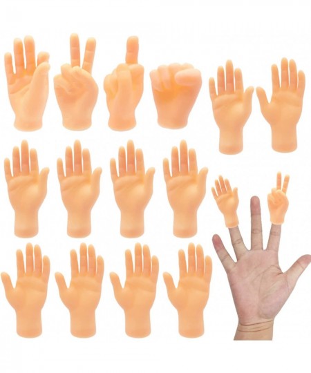 14pcs Tiny Finger Hands Flat Hand Style Mini Hand Finger Puppets Realistic Little Finger Hands for Puppet Show Gag Performanc...