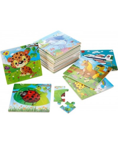 24 Pack Wooden Puzzles for Kids Mini Jigsaw Animal Puzzles Set for Kids Boys Girls Early Preschool Educational Toys 20 Animal...