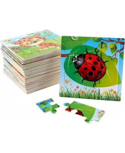 24 Pack Wooden Puzzles for Kids Mini Jigsaw Animal Puzzles Set for Kids Boys Girls Early Preschool Educational Toys 20 Animal...