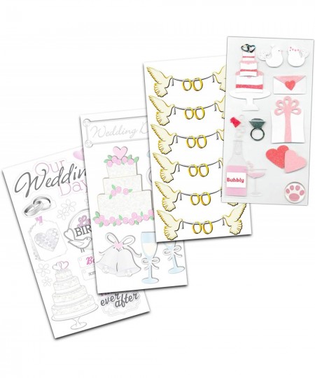 Wedding Planner Stickers Scrapbooking Pack ~ 12 Wedding Day Sticker Packs for Kids Teens (Bride and Groom Party Supplies Deco...