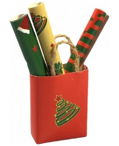 Dollhouse Wrapping Paper Rolls in Gift Bag Miniature Christmas Shop Accessory $18.66 - Dollhouse Accessories