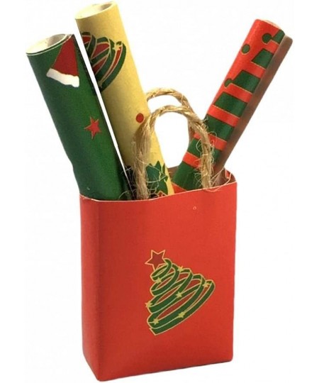 Dollhouse Wrapping Paper Rolls in Gift Bag Miniature Christmas Shop Accessory $18.66 - Dollhouse Accessories