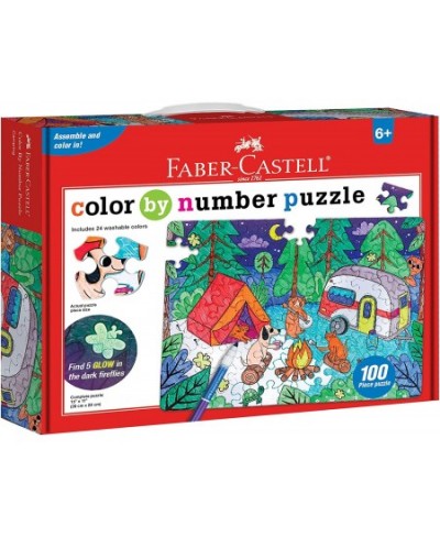 Color by Number Puzzle Camping - 100 Pieces DIY Coloring Puzzle Set for Kids Ages 6+ $16.07 - Jigsaw Puzzles