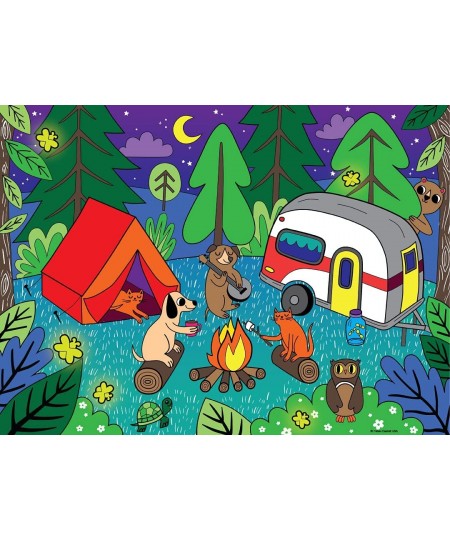 Color by Number Puzzle Camping - 100 Pieces DIY Coloring Puzzle Set for Kids Ages 6+ $16.07 - Jigsaw Puzzles