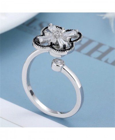 8Pcs Fidget Anxiety Rings for Women Men Spinner Adjustable Open Ring Set Anxiety Flower Spinner Fidget Rings for Cubic Zircon...