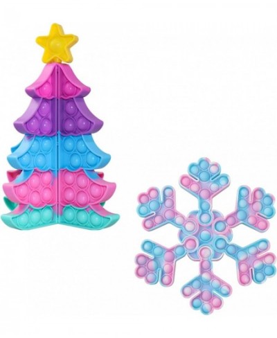 Christmas Tree Fidget Popper Snowflake Puzzle it Pop Toy Push Popping Bubble Xmas Gift Sensory Squeezing Toy for Kid’s Calmin...