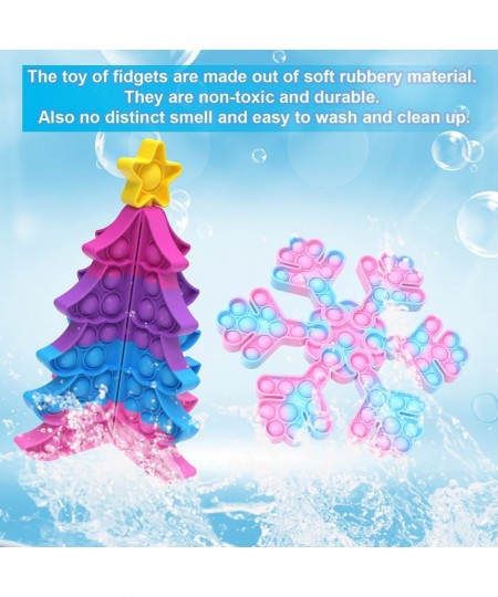 Christmas Tree Fidget Popper Snowflake Puzzle it Pop Toy Push Popping Bubble Xmas Gift Sensory Squeezing Toy for Kid’s Calmin...