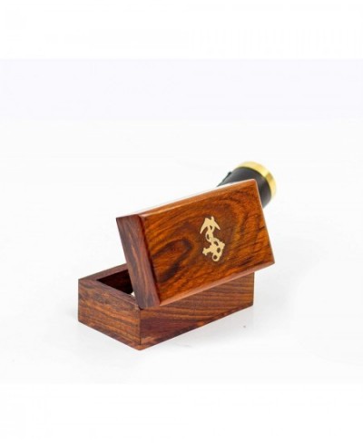 Miniature Beautiful Handcrafted Handheld Brass Telescope with Rosewood Box - Pirate Navigation Gifts - (6 Inches Polished Bra...