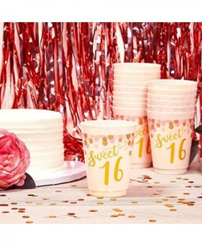 16 oz Plastic Tumbler Cups Sweet 16 Party Supplies (Pink 16 Pack) $21.70 - Kids' Party Tableware