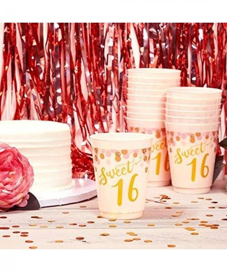 16 oz Plastic Tumbler Cups Sweet 16 Party Supplies (Pink 16 Pack) $21.70 - Kids' Party Tableware