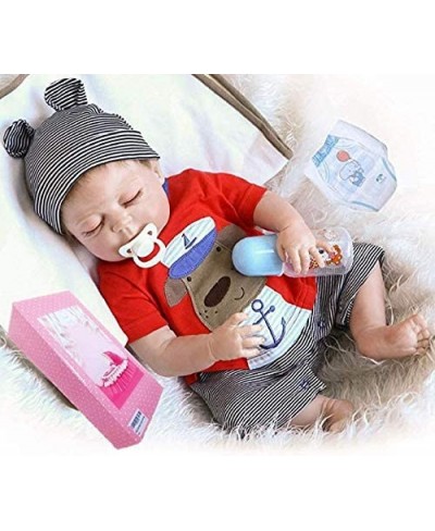 Reborn Baby Boy Doll Full Body Silicone 18Inches 45cm Lifelike Newborn Baby Sleeping Boy Doll Birthday Gift Children Toy $90....