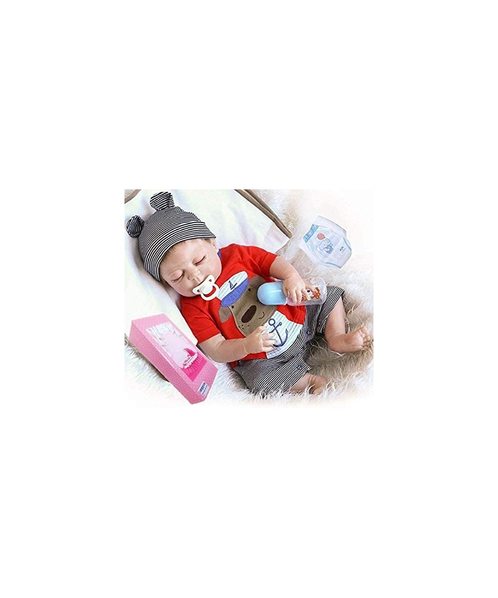 Reborn Baby Boy Doll Full Body Silicone 18Inches 45cm Lifelike Newborn Baby Sleeping Boy Doll Birthday Gift Children Toy $90....