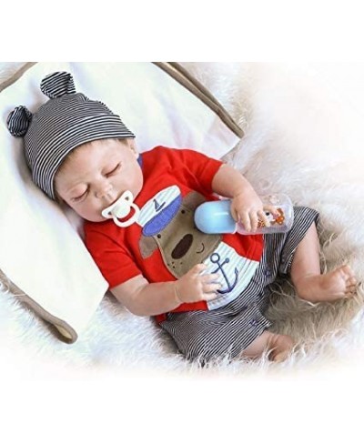 Reborn Baby Boy Doll Full Body Silicone 18Inches 45cm Lifelike Newborn Baby Sleeping Boy Doll Birthday Gift Children Toy $90....