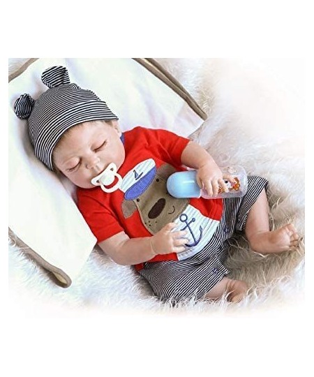 Reborn Baby Boy Doll Full Body Silicone 18Inches 45cm Lifelike Newborn Baby Sleeping Boy Doll Birthday Gift Children Toy $90....