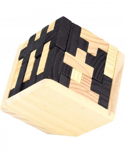 3D Wooden Brain Teaser Puzzle Cube Wooden Puzzles T-Shaped Jigsaw Logic Puzzle Game Puzzles Educational Toy for Kids and Adul...