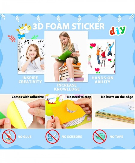 3D EVA Foam Stickers 20pcs DIY Art Craft Kits Foam Stickers Arts and Crafts for Kids Cartoon Animal Learning Educational Puzz...