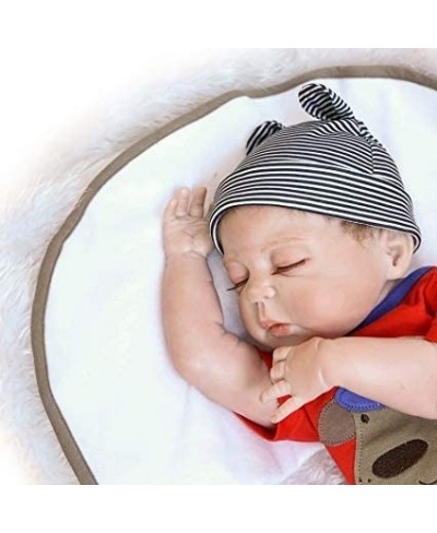 Reborn Baby Boy Doll Full Body Silicone 18Inches 45cm Lifelike Newborn Baby Sleeping Boy Doll Birthday Gift Children Toy $90....