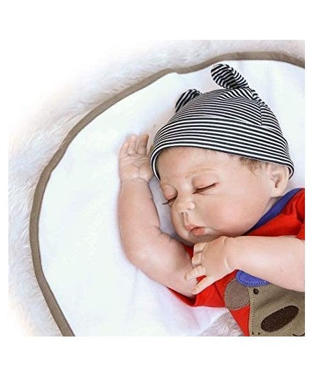 Reborn Baby Boy Doll Full Body Silicone 18Inches 45cm Lifelike Newborn Baby Sleeping Boy Doll Birthday Gift Children Toy $90....