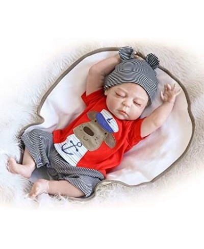 Reborn Baby Boy Doll Full Body Silicone 18Inches 45cm Lifelike Newborn Baby Sleeping Boy Doll Birthday Gift Children Toy $90....