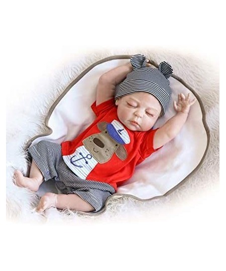 Reborn Baby Boy Doll Full Body Silicone 18Inches 45cm Lifelike Newborn Baby Sleeping Boy Doll Birthday Gift Children Toy $90....