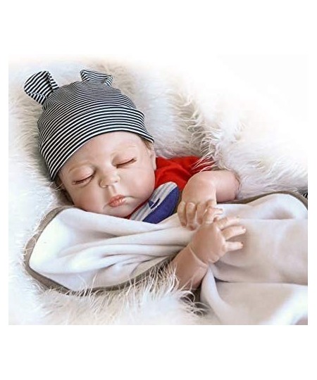 Reborn Baby Boy Doll Full Body Silicone 18Inches 45cm Lifelike Newborn Baby Sleeping Boy Doll Birthday Gift Children Toy $90....