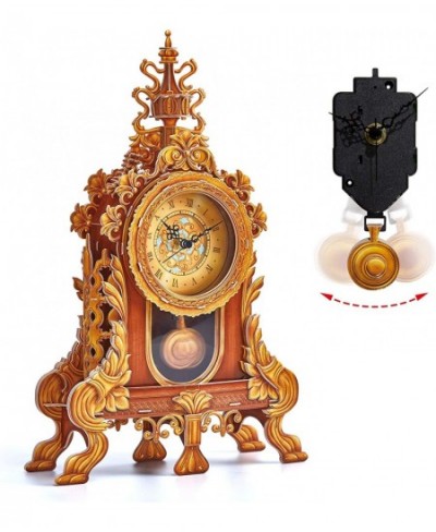 3D Puzzle for Adults Kids Pendulum Desk Clock Model Kit Vintage Table Clocks Craft Kits Foam Board Clocks for Living Room Dec...