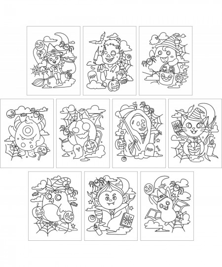 48 Pack Halloween Coloring Books Mini Coloring Booklets in 10 Covers with 10 Characters Halloween Treat Prizes Gifts for Kids...