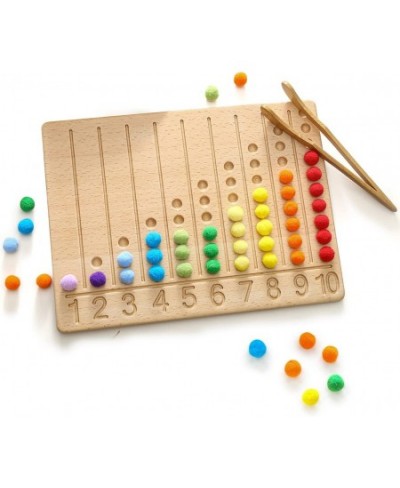 Wooden Bead Board Game Montessori Toys for Toddlers Puzzle Color Sorting Stacking Toys Wooden Tracing Board Math Counting Gam...