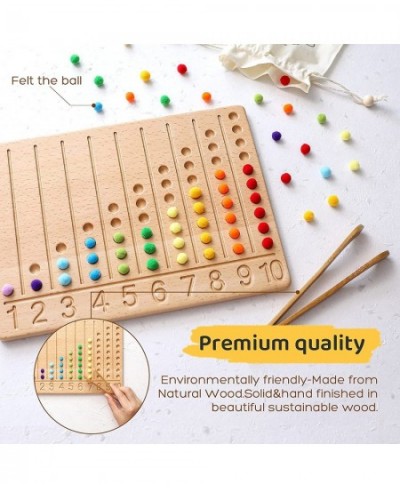 Wooden Bead Board Game Montessori Toys for Toddlers Puzzle Color Sorting Stacking Toys Wooden Tracing Board Math Counting Gam...