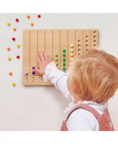 Wooden Bead Board Game Montessori Toys for Toddlers Puzzle Color Sorting Stacking Toys Wooden Tracing Board Math Counting Gam...