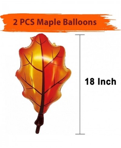 62 PCS Maple Leaves Fall Balloons 12 Inch Orange Yellow Burgundy Gold and Confetti Balloons with Maple Leaves Foil Balloons f...