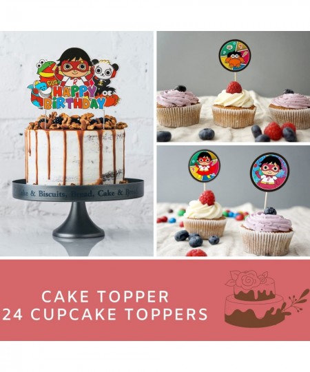 RW Birthday Party Supplies Includes Includes Backdrop - Cake Topper - 24 Cupcake Toppers - 18 Balloons - Table Cloth $35.32 -...