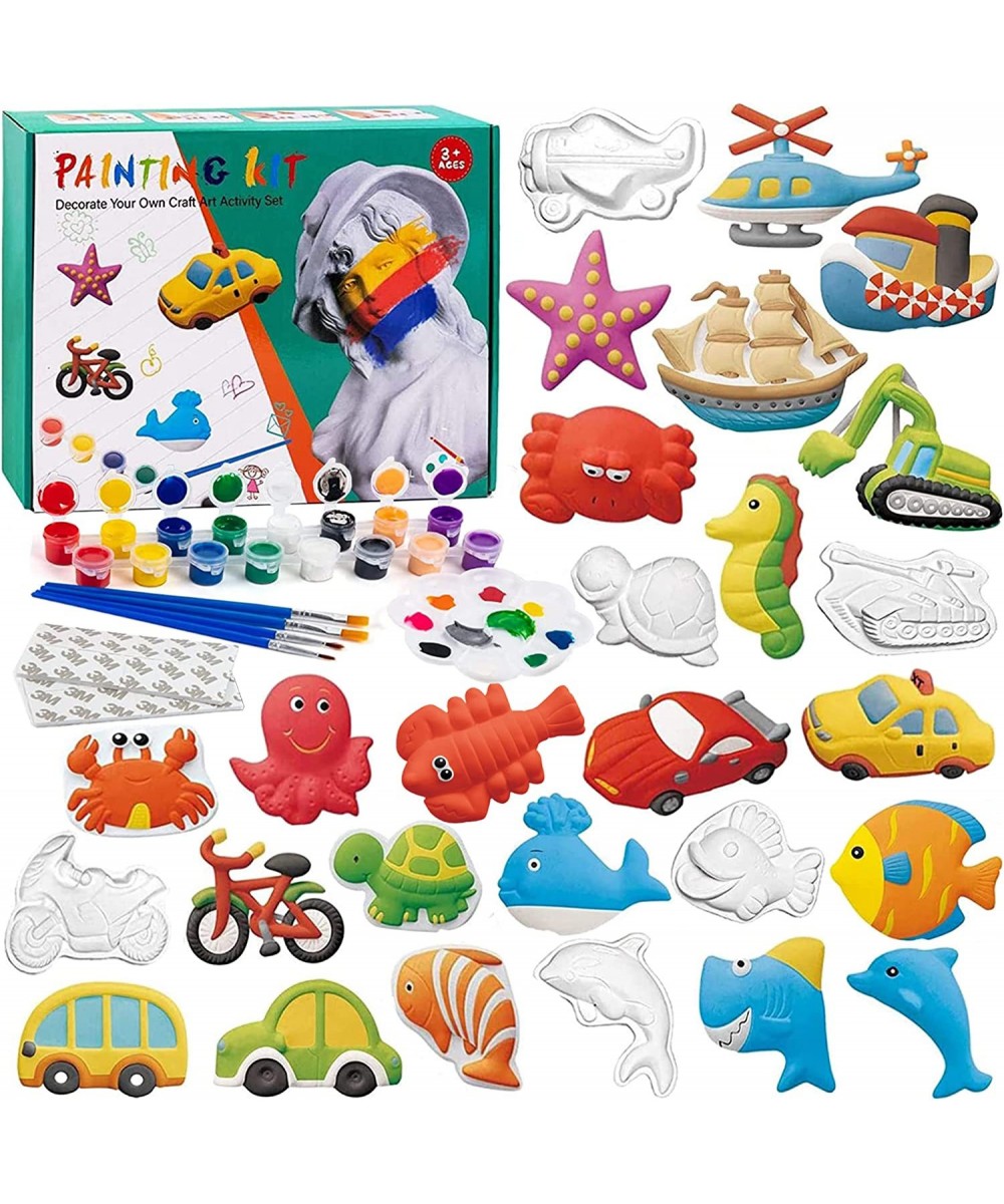 80 Pieces Kids Arts and Crafts Painting Kit Paint Your Own Figurines STEAM Projects Creative Activity DIY Toys Ceramics Plast...