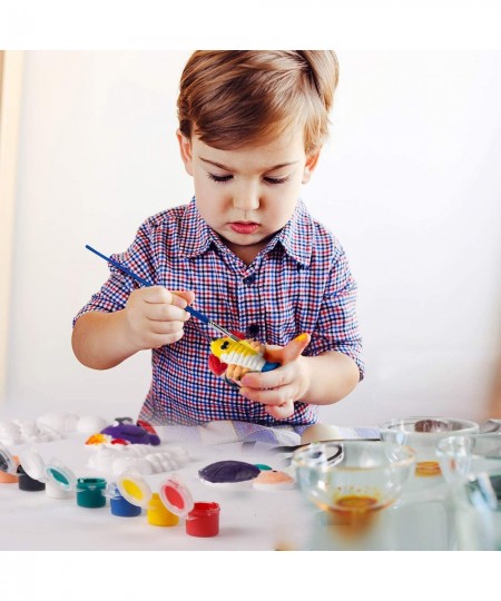 80 Pieces Kids Arts and Crafts Painting Kit Paint Your Own Figurines STEAM Projects Creative Activity DIY Toys Ceramics Plast...