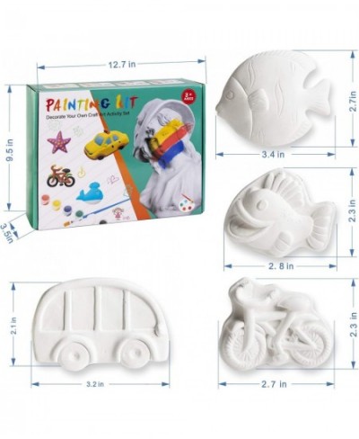 80 Pieces Kids Arts and Crafts Painting Kit Paint Your Own Figurines STEAM Projects Creative Activity DIY Toys Ceramics Plast...