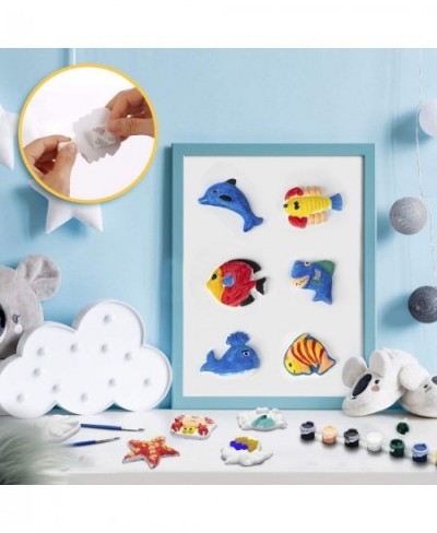 80 Pieces Kids Arts and Crafts Painting Kit Paint Your Own Figurines STEAM Projects Creative Activity DIY Toys Ceramics Plast...