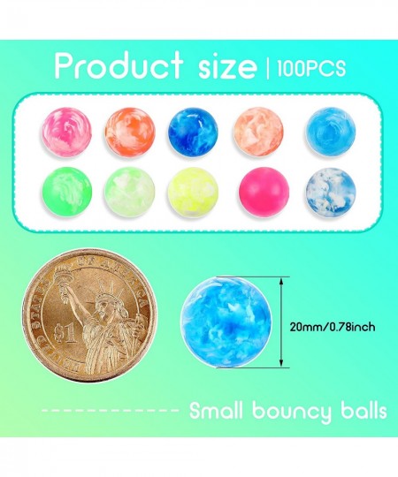 100 Pieces Small Bouncy Balls in Bulk Colorful Rubber High Bouncing Balls for Kids 0.78 Inch/ 20 mm Neon Bouncing Balls for B...