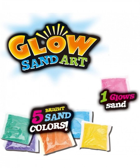 Glow in The Dark Sand Art Kit for Kids - DIY Arts and Crafts Activity for Kids - Includes 5 Sand Colors 1 Glow Sand 5 Sand Ar...