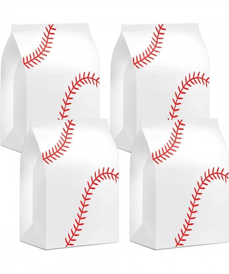 30 Pieces White Baseball Party Bags Baseball Party Favor Bags Baseball Treat Candy Bags Baseball Theme Goody Bags for Kids Ad...