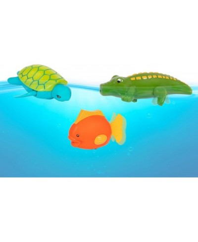 – Wind-Up Bath Toys – 4 pcs – Animal Water Toys for The Tub Pool – Floating Swimming – Turtle Fish Croc Whale – for Toddlers ...