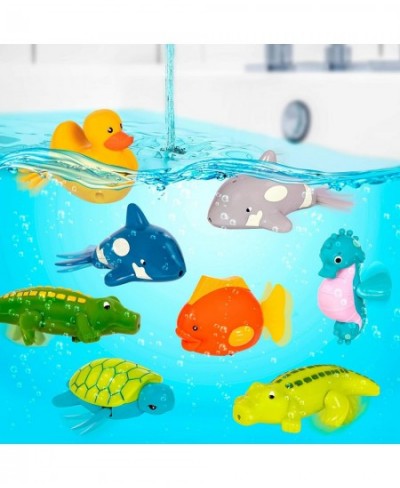 – Wind-Up Bath Toys – 4 pcs – Animal Water Toys for The Tub Pool – Floating Swimming – Turtle Fish Croc Whale – for Toddlers ...